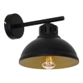 Væglampe SVEN 1xE27/15W/230V sort/guldfarvet