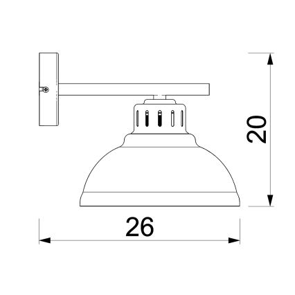 Væglampe SVEN 1xE27/15W/230V sort/guldfarvet