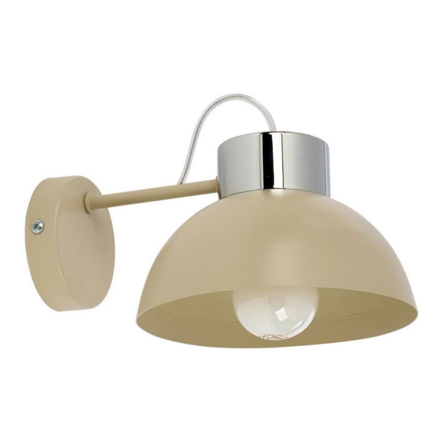 Væglampe TEDI 1xE27/60W/230V beige/skinnende krom