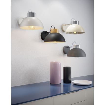 Væglampe TEDI 1xE27/60W/230V hvid/skinnende krom