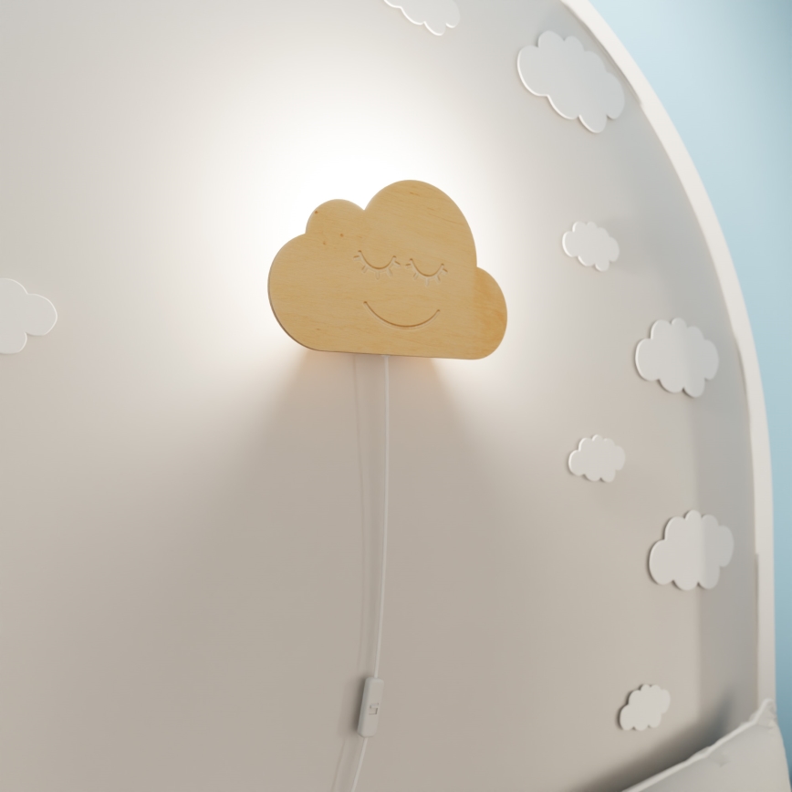 Væglampe til børn CLOUD 1xE14/10W/230V sky