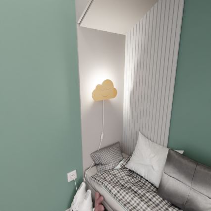 Væglampe til børn CLOUD 1xE14/10W/230V sky