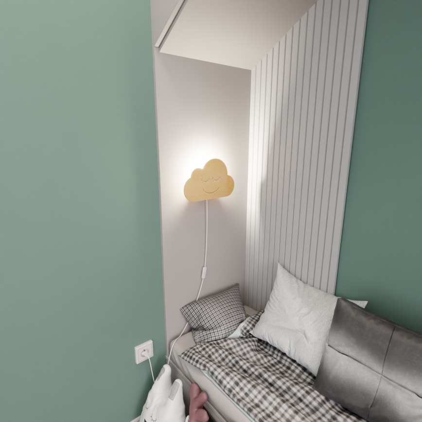 Væglampe til børn CLOUD 1xE14/10W/230V sky