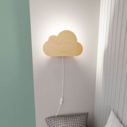 Væglampe til børn CLOUD 1xE14/10W/230V sky