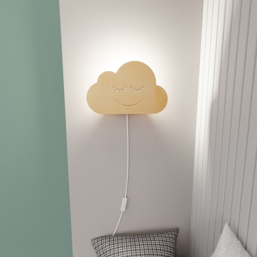 Væglampe til børn CLOUD 1xE14/10W/230V sky