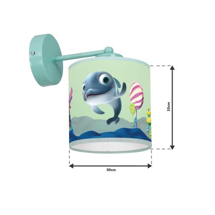 Væglampe til børn DOLPHIN 1xE27/60W/230V