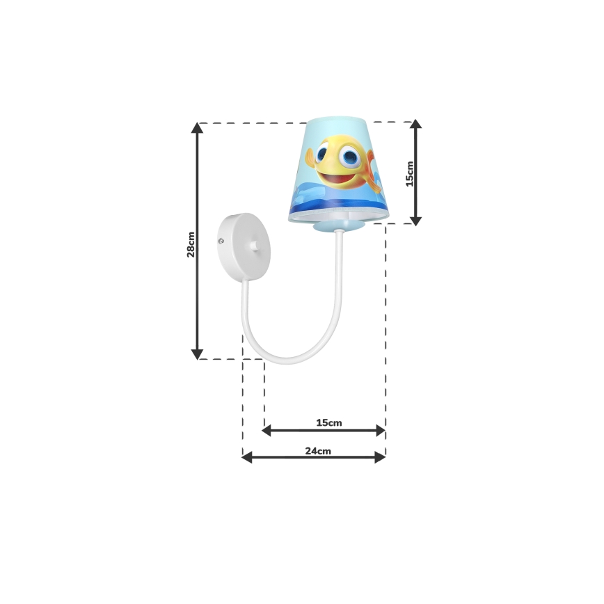 Væglampe til børn FISH 1xE14/40W/230V