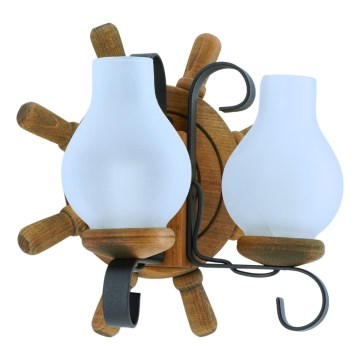 Væglampe TIMONA 2xE14/40W/230V bøg - FSC certificeret