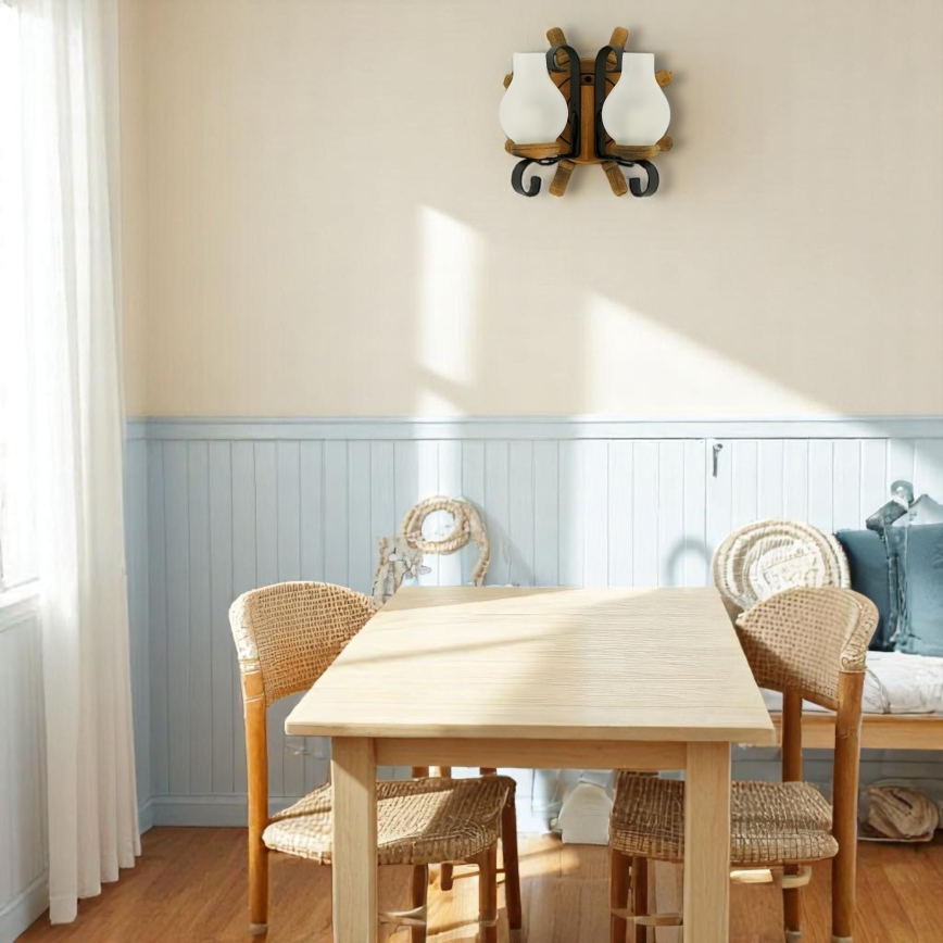 Væglampe TIMONA 2xE14/40W/230V bøg