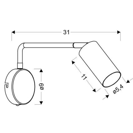 Væglampe TINA 1xGU10/15W/230V hvid