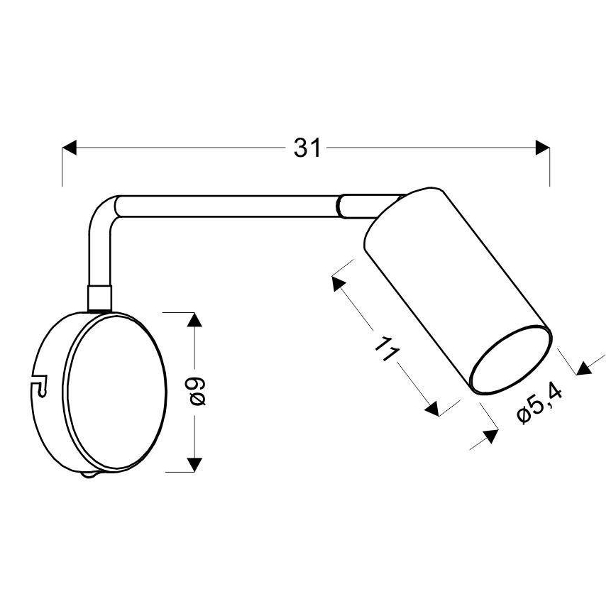 Væglampe TINA 1xGU10/15W/230V sort