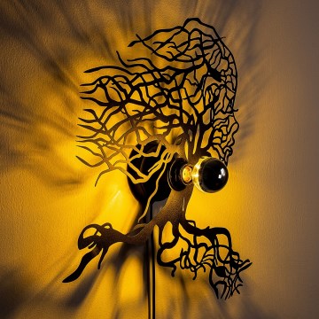 Væglampe TREE WOMAN 1xE27/40W/230V sort