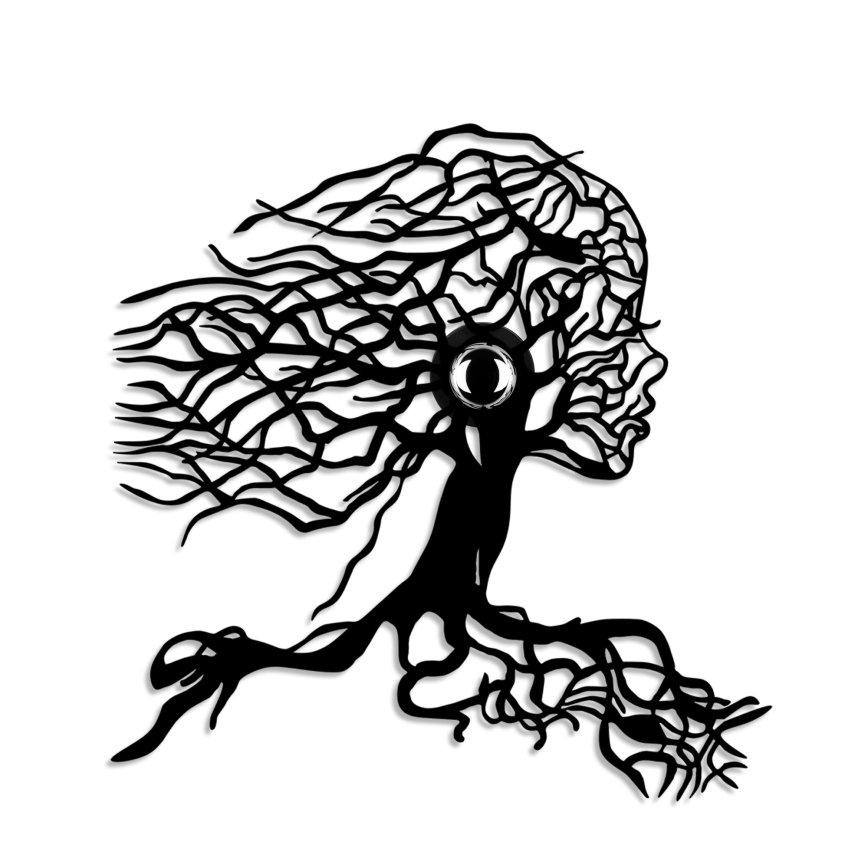 Væglampe TREE WOMAN 1xE27/40W/230V sort
