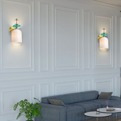 Væglampe TROPEA 1xE27/15W/230V guld/røget rosa/blå/hvid