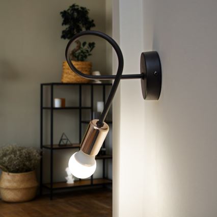 Væglampe TUBE 1xE27/15W/230V antik sort