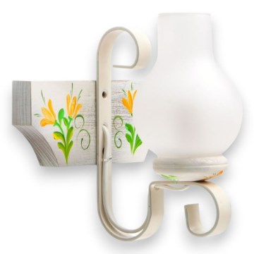 Væglampe VELA 1xE14/40W/230V bøg/cremefarvet - FSC-certificeret