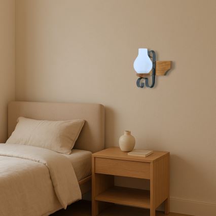 Væglampe VELA 1xE14/40W/230V bøg