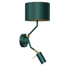 Væglampe VERDE 1xE27/60W/230V + 1xGU10-MR11/7W grøn