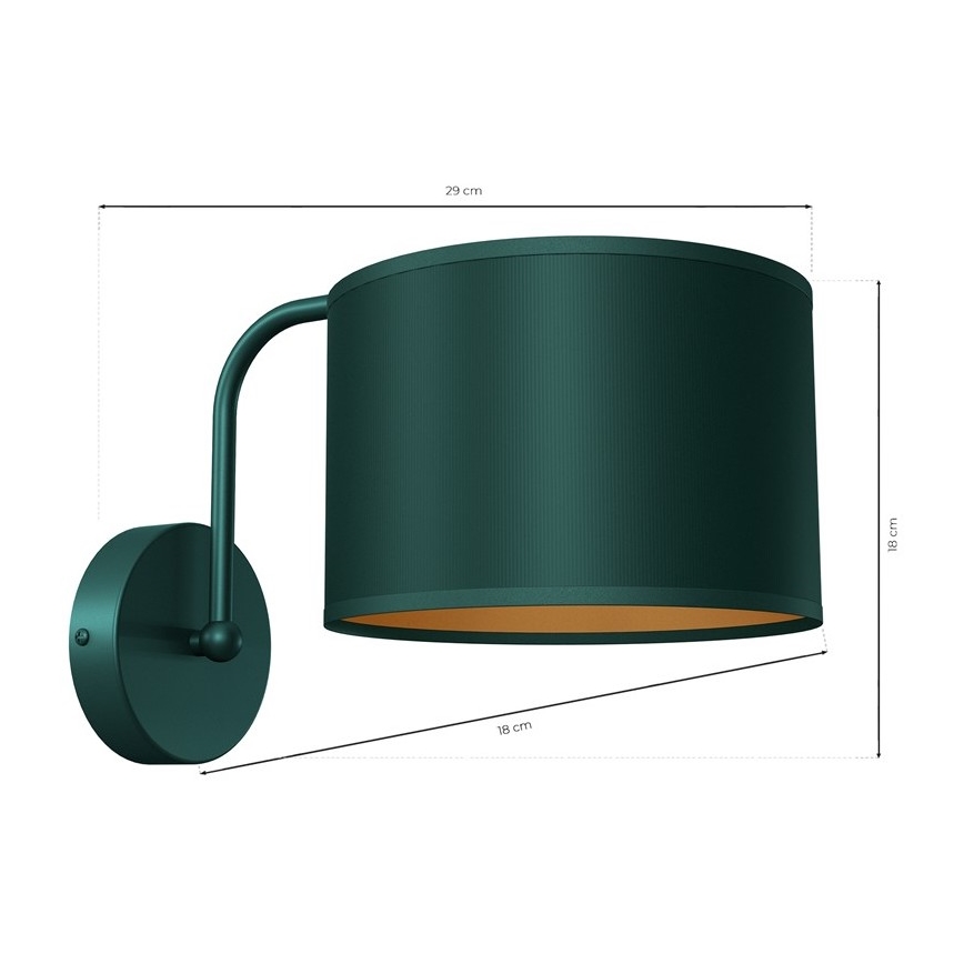 Væglampe VERDE 1xE27/60W/230V grøn