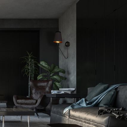 Væglampe VICTORIA 1xE27/60W/230V antik sort