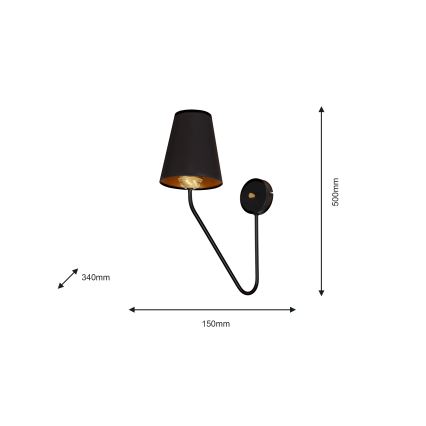 Væglampe VICTORIA 1xE27/60W/230V antik sort