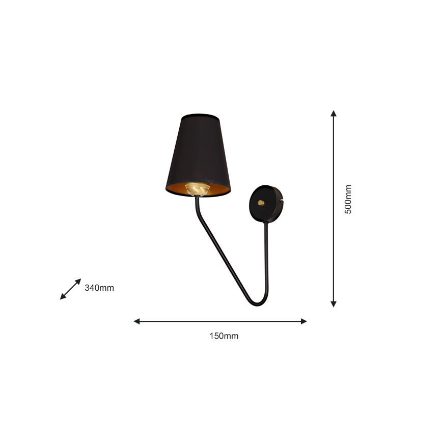 Væglampe VICTORIA 1xE27/60W/230V antik sort