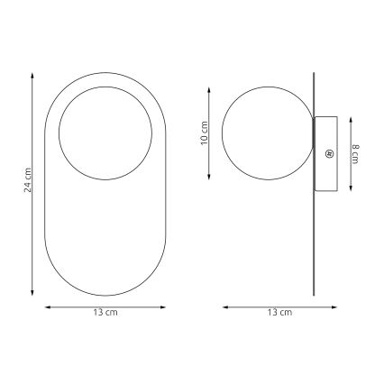 Væglampe VIVA 1xG9/8W/230V hvid