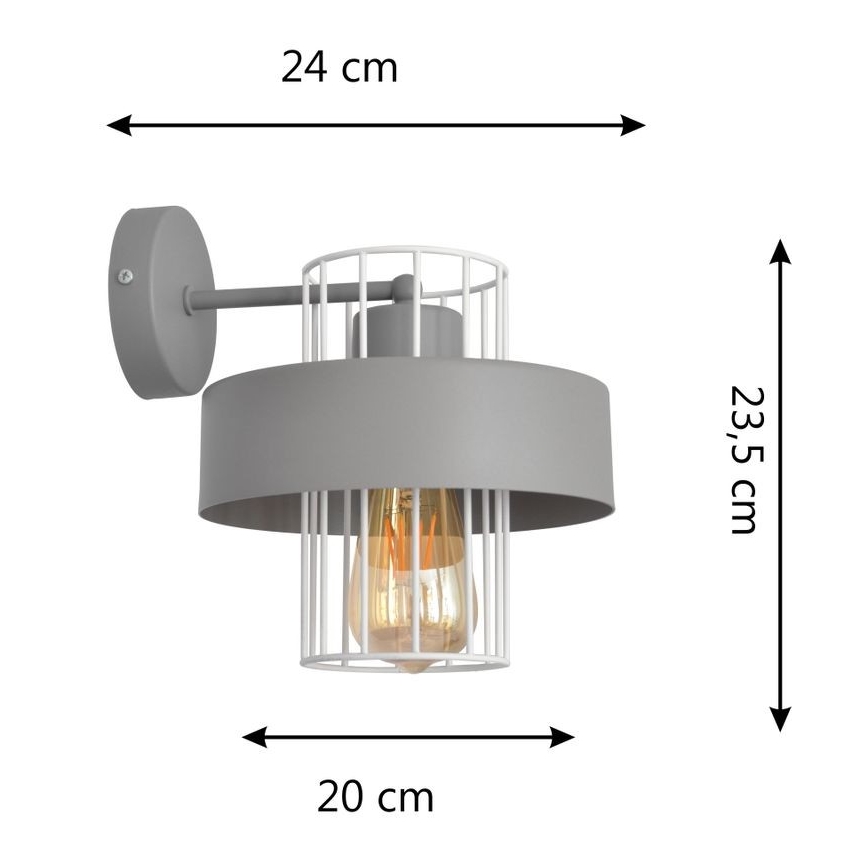 Væglampe VOLTA 1xE27/15W/230V grå