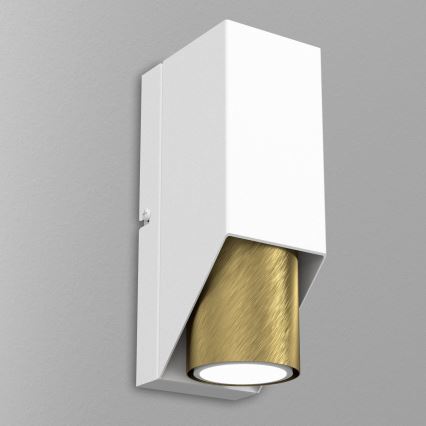 Væglampe WALL 1xGU10/8W/230V hvid/messing
