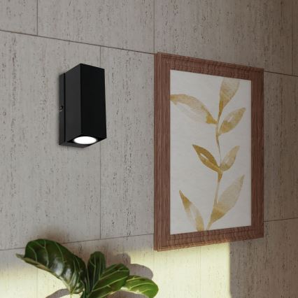 Væglampe WALL 1xGU10/8W/230V sort