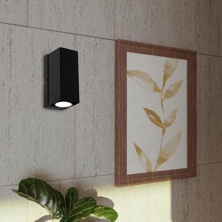 Væglampe WALL 1xGU10/8W/230V sort