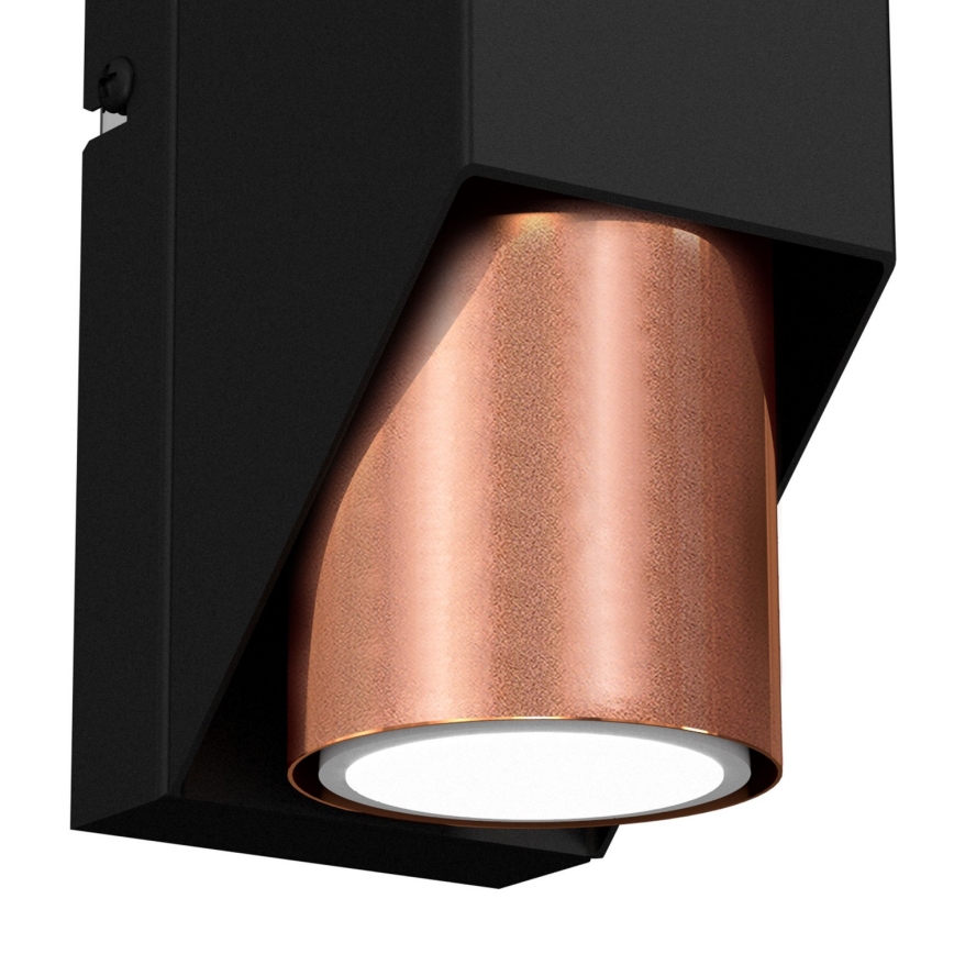 Væglampe WALL 1xGU10/8W/230V sort/kobberfarvet