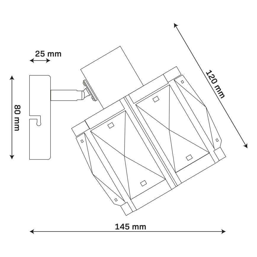 Væglampe ZAHARA 1xE27/10W/230V sort