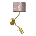 Væglampe ZIGGY 1xE27/40W/230V + 1xGU10/MR11/7W pink/guld