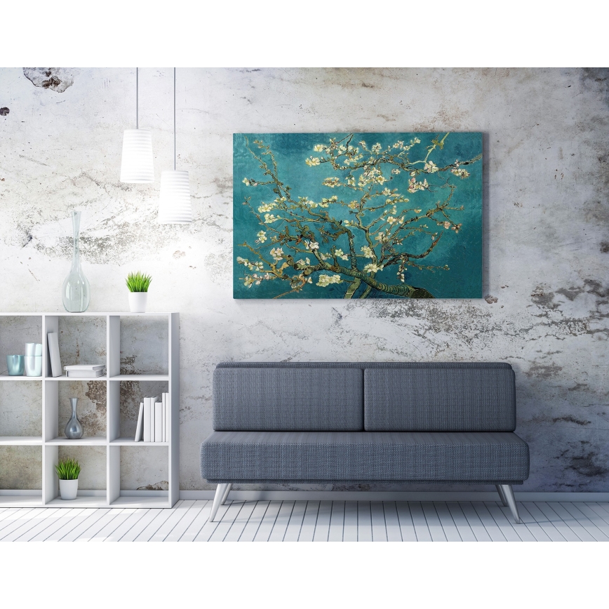 Vægmaleri på lærred 70x100 cm træ