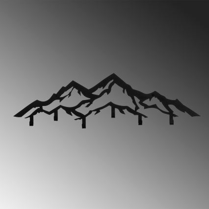 Vægmonteret knagerække 80x25 cm – bjergmotiv