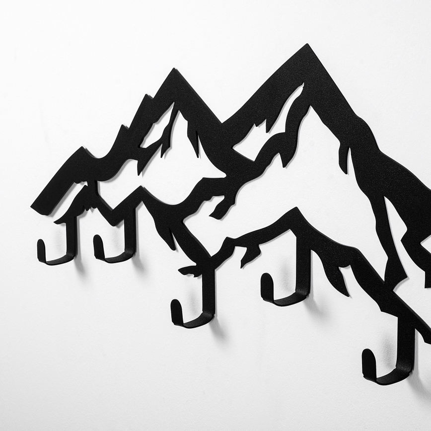 Vægmonteret knagerække 80x25 cm – bjergmotiv