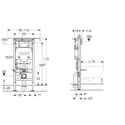 Vægophængt toilet OTTAWA + toiletbræt SoftClose OTTAWA + trykplade SIGMA + indbygningsmodul + isoleringsunderlag