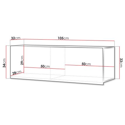 Vægskab CALABRINI 34x105 cm hvid