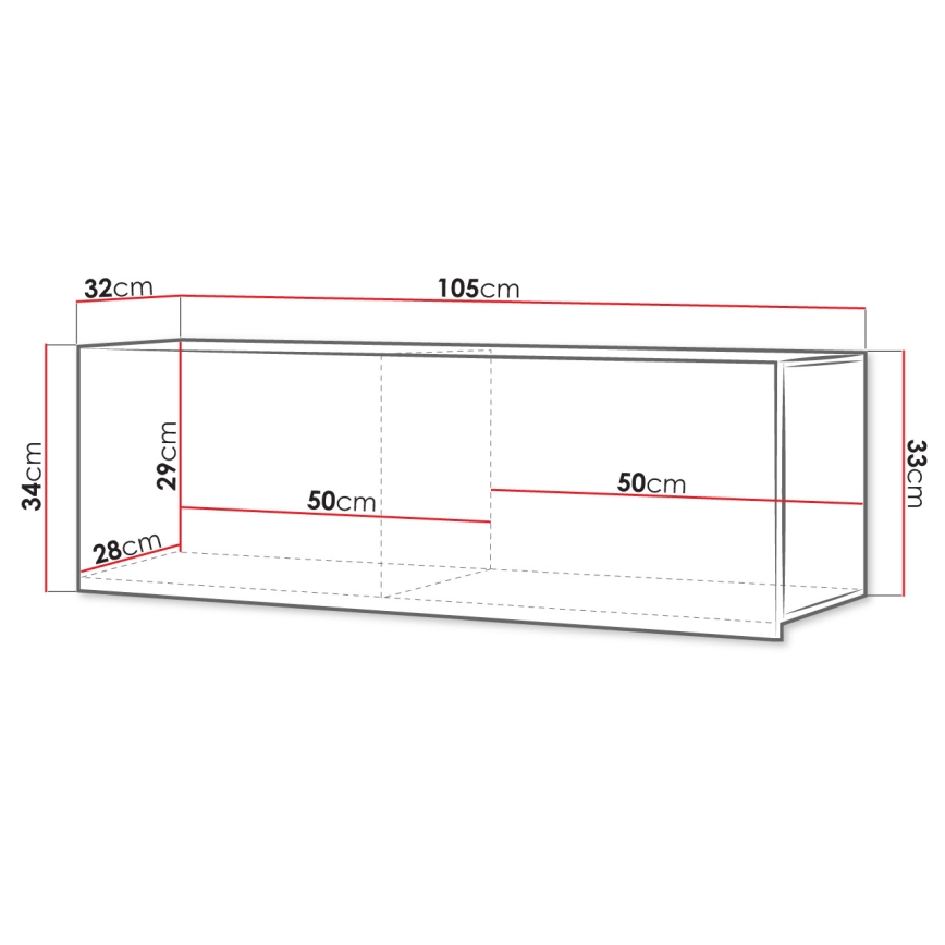 Vægskab CALABRINI 34x105 cm sort
