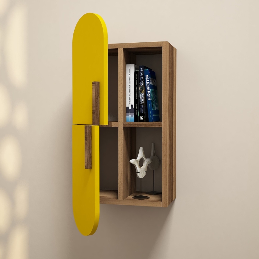 Vægskab ROSE 80x35 cm gul/brun