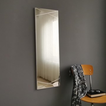 Vægspejl 105x35 cm sølvfarvet