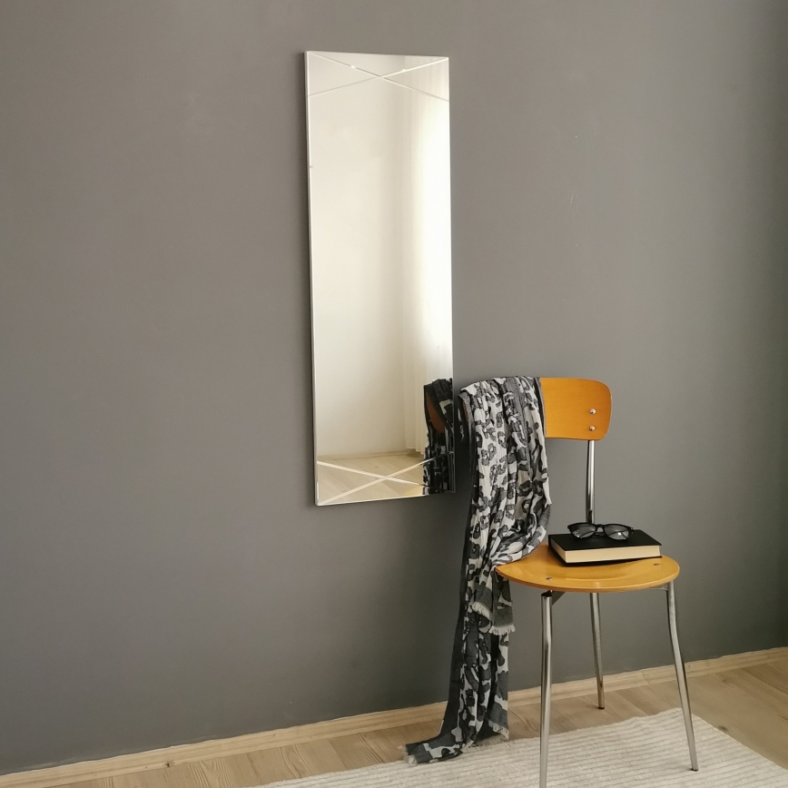 Vægspejl 105x35 cm sølvfarvet