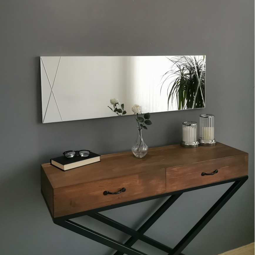Vægspejl 105x35 cm sølvfarvet