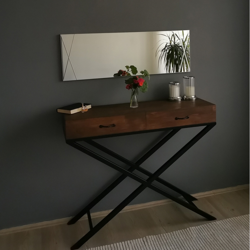 Vægspejl 105x35 cm sølvfarvet