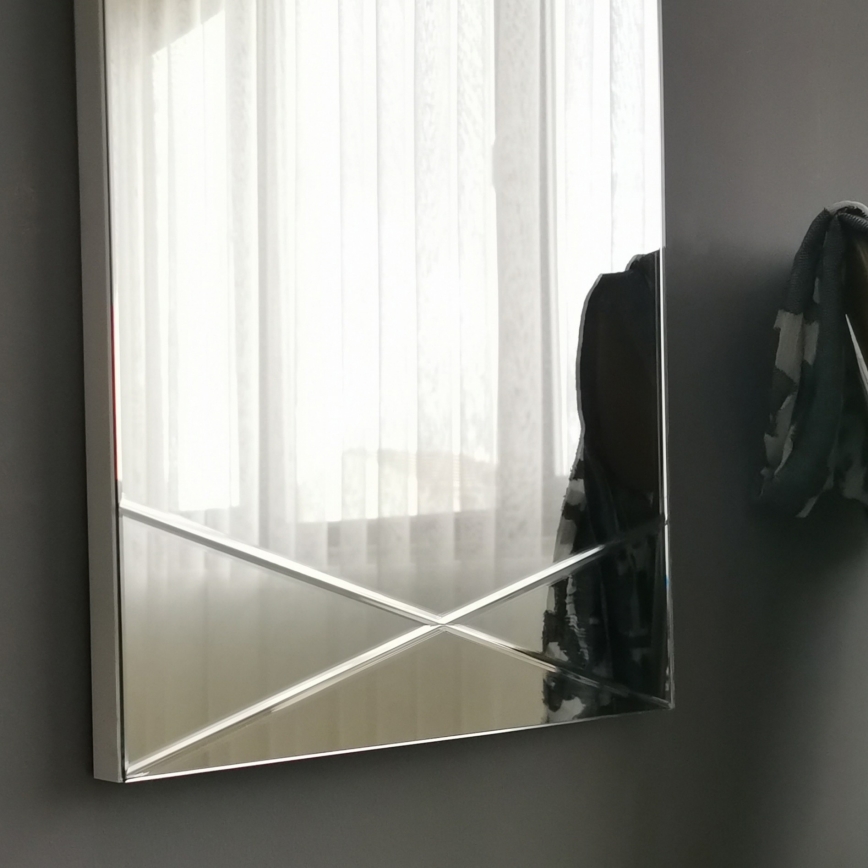 Vægspejl 105x35 cm sølvfarvet