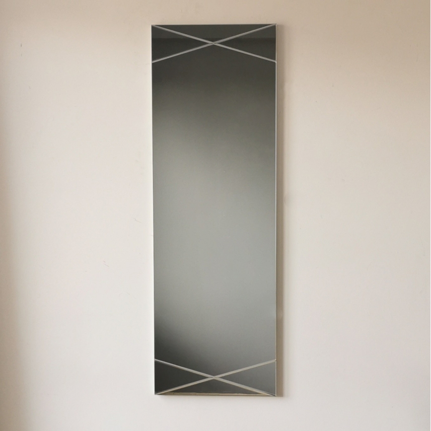 Vægspejl 105x35 cm sølvfarvet