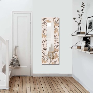 Vægspejl 120x40 cm blomster