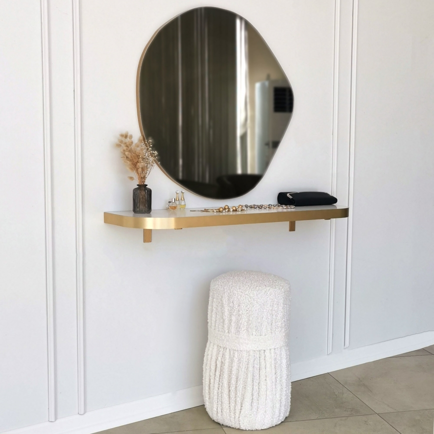 Vægspejl ASSO 70x67 cm guldfarvet