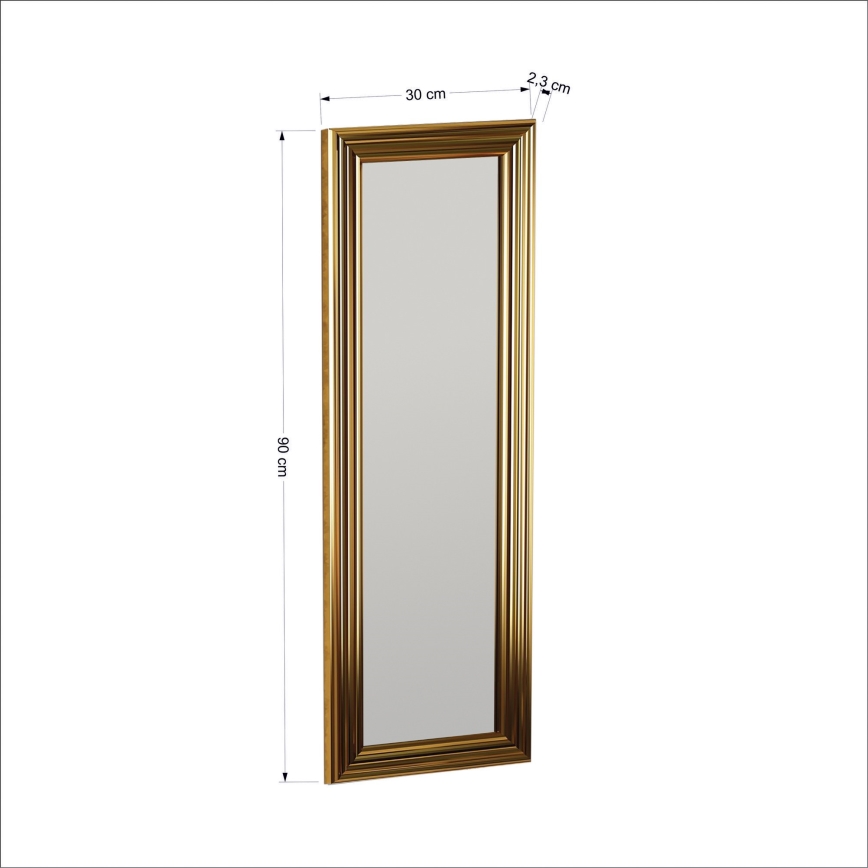 Vægspejl BOSS 90x30 cm guldfarvet